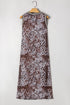 Multicolour Leopard Checkered Double Printed Reversible Sleeveless Long Dress
